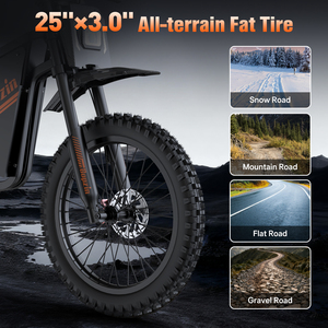 Oferta Especial: Bicicleta Eléctrica Bopzin Q8 de 25'' 60V 35Ah para Adultos, Modelo Q20, Motor sin Escobillas de Alta Potencia y Velocidad - Product Image 4
