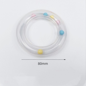 <span class=keywords><strong>Hochet</strong></span> transparent sans BPA pour bébé, jouet sensoriel à mordiller, clochette éducative précoce pour nourrissons, sonnette pour animaux en peluche - Product Image 4