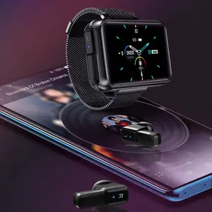 Jam Tangan Pintar TWS, 2 In 1 Headset Nirkabel Layar IPS 1.4 Inci Denyut Jantung Tekanan Darah Pelacak Kebugaran Gelang Earbud