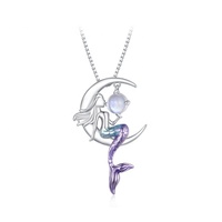 Meilleure vente sublimation femme collier de mode en gros 2023 chaîne à maillons à la mode 3 meilleurs amis pierre de lune 925 colliers en argent
