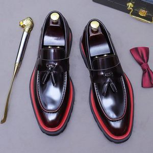 Zapatos Oxford Grises de Alta Gama con Diseño de Patchwork, Punta Cuadrada Pequeña, Transpirables, Ligeros, Antideslizantes, para Primavera/Verano, Zapatos de Vestir para Negocios - Product Image 4