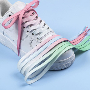 WEGOODZF 8MM punta trasparente gradiente lacci arcobaleno Multi-colore poliestere resistente Casual sport lacci delle scarpe - Product Image 3