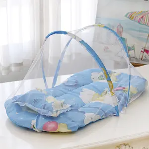 Складной Комплект постельного белья для младенцев с москитной сеткой для мальчиков и девочек, портативная кроватка для новорожденных, Подушка для сна