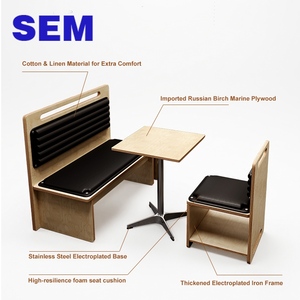 Ensemble table et chaises en contreplaqué de bouleau <span class=keywords><strong>russe</strong></span> sur mesure pour café, restauration rapide et restaurant occidental - Fabrication SEM - Product Image 2