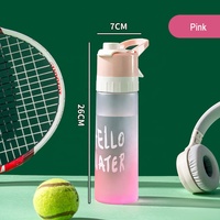 Bouteille d'eau de sport avec logo personnalisé de 650ml-Gobelet de pulvérisation de qualité alimentaire sans BPA avec poignée pour l'extérieur et le fitness