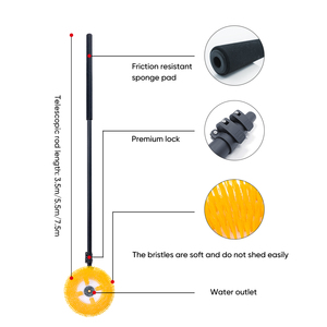 <span class=keywords><strong>Brosse</strong></span> de <span class=keywords><strong>nettoyage</strong></span> de panneaux solaires à tête unique avec tige en aluminium jaune, équipement de <span class=keywords><strong>nettoyage</strong></span> de panneaux solaires, support OEM, direct usine - Product Image 6
