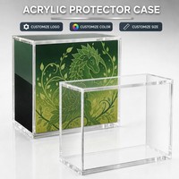 Boîte de rangement élégante en acrylique vert verni avec couvercle coulissant renforcé et scellé pour pièces de jeux de société