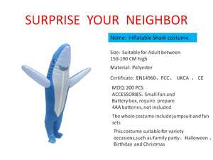 Unisex divertente blu completo corpo gonfiabile squalo mascotte <span class=keywords><strong>Costume</strong></span> <span class=keywords><strong>per</strong></span> bambini Cosplay di Halloween - Product Image 5