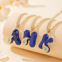 Collier pendentif en fer avec 26 lettres de l'alphabet, bijoux personnalisés avec initiales, pour unisexe, accessoire de mode tendance pour les fêtes