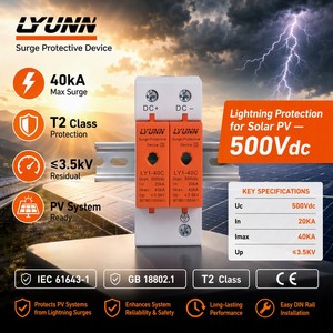 Dispositivo di Protezione da Sovratensioni OBO T2 AC DC SPD 500V 600V 1000V 275V 385V 10/20/40 <span class=keywords><strong>KA</strong></span> 2P per Impianti Solari Fotovoltaici - Product Image 5