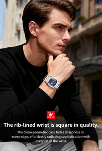 Reloj de Cuarzo 3731 OEM con Logotipo Personalizado, Elegante, Minimalista, para Hombre, con Correa de Acero Inoxidable Cuadrada, Resistente al Agua, con Pantalla Analógica - Product Image 4