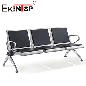 Ekintop resepsiyon sandalyeleri deri minder havaalanı bekleme koltuğu havaalanı bekleme odası sandalyesi kamu oturma bekleme bankı 3 kişilik - Product Image 3