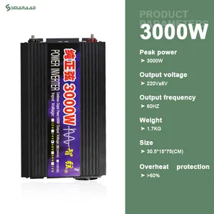 1000W 3000W tinh khiết Sine Wave Inverter DC 12V 24V AC 120V 230V 3KW năng lượng mặt trời hệ thống nhà biến tần tinh khiết Sine Wave Inverter