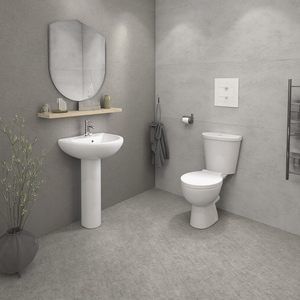 Baño de baño Euro cerámica Baño <span class=keywords><strong>Vater</strong></span> Sin montura Confort Altura Hogar Soporte WC Cierre suave Asiento inodoro y lavabo ser - Product Image 3