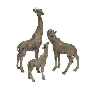 Schöne Harz-Handwerktiertiertier-Designs Heimdekoration Giraffe Familienskulptur Heimdekoration modern 1 Stück Styropor + Innenschachtel Europa