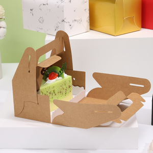 Factory <strong>Supplier</strong> Custom Brown Kraft <strong>Paper</strong> Cardboard Cup <strong>Cake</strong> Takeout <strong>Cake</strong> Dessert Packaging Box - Product Image 3