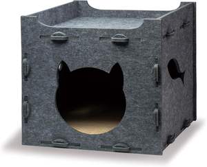 Casa para Gatos Premium 100% Reciclable y Ecológica, Fieltro de Poliéster Acústico, Removible, con Impresión de Logotipo Personalizado a Color - Product Image 1
