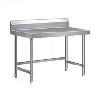 Table de travail en acier inoxydable pour cuisine commerciale, armoire de rangement à porte coulissante, étagère inférieure, comptoir de préparation pour restaurant et cantine