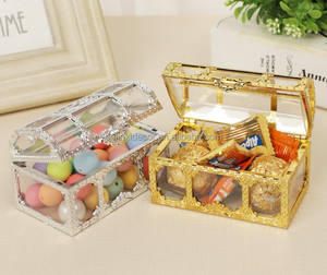 Grande boîte à trésors en plastique, boîte à dragées, boîte à bonbons, or, argent, sucre, amandes, boîte cadeau pour fête, <span class=keywords><strong>mariage</strong></span>, baptême, anniversaire - Product Image 2