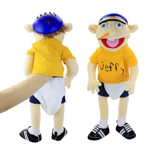 58cm 2022 New Cartoon Jeffy The Hand Puppet Plush Toy Soft Stuffed Peluches Dolls Christmas Birthday Gift for Girls Kids