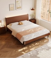Cama de Madera de Teca Sólida XHA, Tamaño Completo, con Almacenamiento, Ahorra Espacio, Duradera, Cómoda, Diseño Minimalista, Multifuncional para Espacios Pequeños