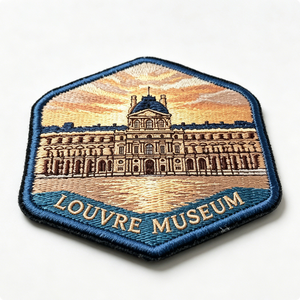 Patch brodé du Musée du Louvre à coudre ou thermocollant, forme irrégulière, en tissu tissé, décoration artisanale, cadeau - Product Image 3