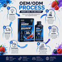 Shake liquide hyperprotéiné à marque privée, saveur fruits rouges mélangés, aide à dynamiser votre journée, soutient la maintenance musculaire, complément alimentaire OEM