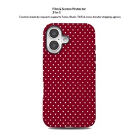 Coque de téléphone portable 17pro/15 personnalisable à faible MOQ, en TPU à pois, magnétique deux-en-un, imprimée par transfert thermique