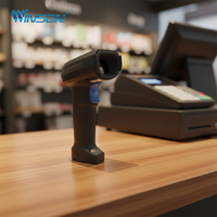 Terminal de point de vente portable sans fil avec lecteur de codes-barres 1D 2D CMOS, scanner de codes-barres avec support en option