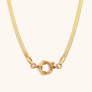 สร้อยคอจี้แบบคลิปหนีบกระดาษสแตนเลสชุบทอง 18K พร้อมตัวล็อคแบบสปริง - Product Image 6