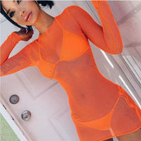 Strandjurkjes voor dames, maat S-XL, zomerse badpakken, doorschijnende mesh bikini cover-up, strandkleding