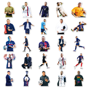 50 autocollants <span class=keywords><strong>Kylian</strong></span> Mbappé, athlètes de football célèbres, pour filles, bagages, guitare, autocollants de dessin animé imperméables, vente chaude en usine - Product Image 4
