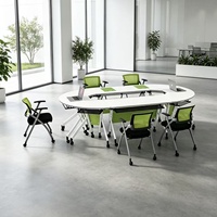 Table de conférence mobile pliable au design moderne, table de conférence de bureau pour l'école, le bureau à domicile, le salon