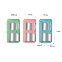 Boîte à lunch isotherme en plastique à deux étages Haixin, neuve et scellée, avec cuillère, en acier inoxydable, pour le déjeuner
