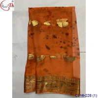 Tissu en soie Chowleedee de haute qualité, élégant, uni, doux, avec motif floral doré métallique, pour robe, rideau, canapé