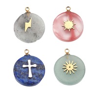 Collier à pendentif en pierre naturelle Collier à chaîne géométrique en os en acier inoxydable Cadeau de bijouterie pour femmes