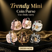 Mini sac à main léopard pour femme en cuir PU, porte-monnaie, porte-écouteurs, porte-clés, accessoire décoratif pour sac à main, cadeau
