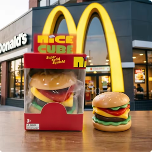 Joli jouet sensoriel anti-stress en forme de cube de burger rouge, mini, super solide, à remontée lente, pour enfants et adultes, idéal comme cadeau - Product Image 6