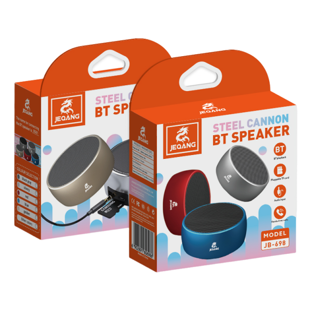 Jeqang JB-698 Portable Outdoor Speaker Mini Wireless BT Metal & Plastic Material USB TF Card AUX Battery Power