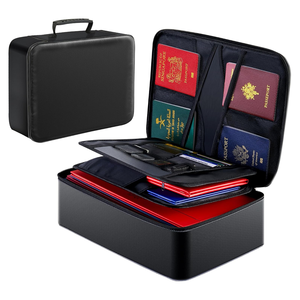 Boîte à documents portable <span class=keywords><strong>5200</strong></span> °F ignifuge et étanche 8 couches Organisateur de fichiers avec serrure Coffre-fort pour stocker des documents importants - Product Image 1
