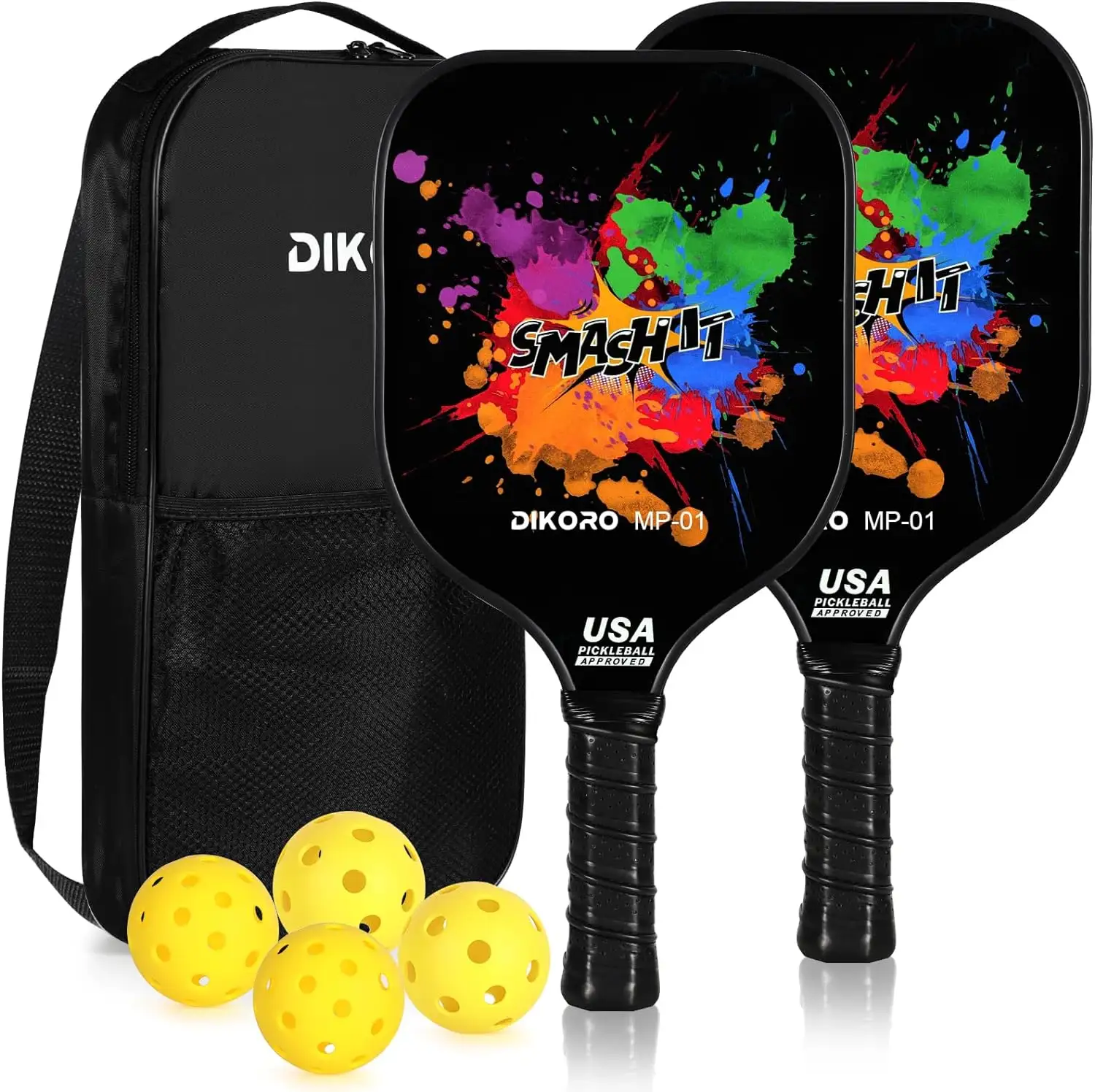 DIKORO New Hot Product High Quality Customized Fiberglass Pickleball Paddle set USAPA Approved for indoor out door exercise