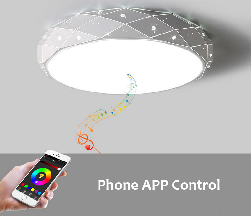 Светодиодные потолочные светильники 36 Вт, современное Домашнее освещение RGB, музыкальное приложение, лампа для спальни, умная потолочная лампа с дистанционным управлением