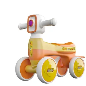 批发最流行设计高品质婴儿音乐灯四轮防侧翻助行器儿童滑板车