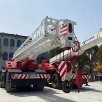 Grue tout-terrain Tadano TR-500EX d'occasion de 50 tonnes avec flèche télescopique de 34,1 m, transmission 4x4 pour travaux de levage dans l'exploitation minière et la construction