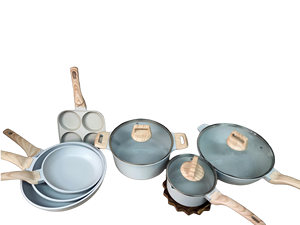 Tốt nhất bán thiết kế hiện đại Granite đá cẩm thạch nhôm không dính tráng chậu Cookware 11-Piece <span class=keywords><strong>Set</strong></span> cho nhà bếp nấu ăn - Product Image 2