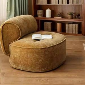 Sofá Cama Nórdico de Lujo Ligero, Sofá de Terciopelo para el Hogar y Hoteles, Sillón Reclinable con Diseño Creativo de Sonrisa para Salas de Estar - Product Image 2