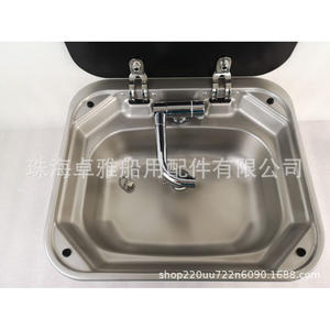 GR-586 420*370*145mm Couvercle en verre trempé avec évier en acier inoxydable Utilisation marine pour VR et yachts - Product Image 5