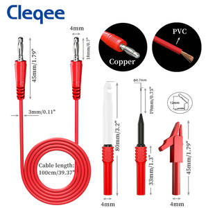 Cleqee P1043B Multimeter-Testkabel-Kit 4-mm-Bananenstecker mit Sicherheits-Piercing-Nadel-Tests onden Krokodil klemmen 1000V 10A - Product Image 2
