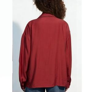Camisa Oversize para Mujer, Manga Larga, Corte Holgado, Estilo Casual, Ropa Urbana, Proveedor OEM ODM con Logotipo Personalizado - Product Image 1