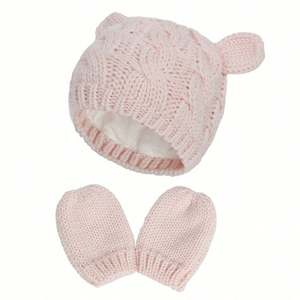 Conjunto de Gorro y Guantes de Punto Suave para Bebés Recién Nacidos, para el Invierno y Clima Frío - Product Image 3